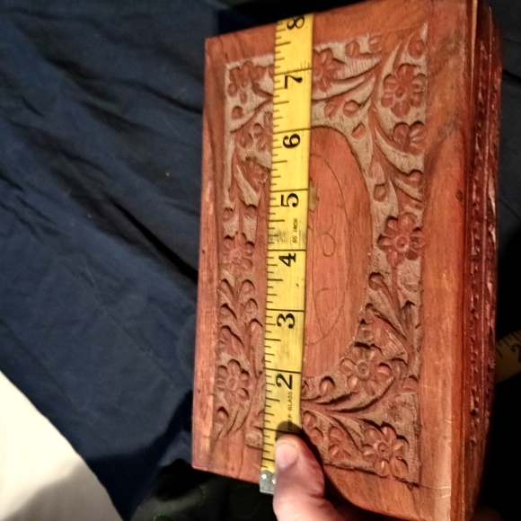 Handcrafted Wooden Floral Jewelry Box - Picture 4 of 5